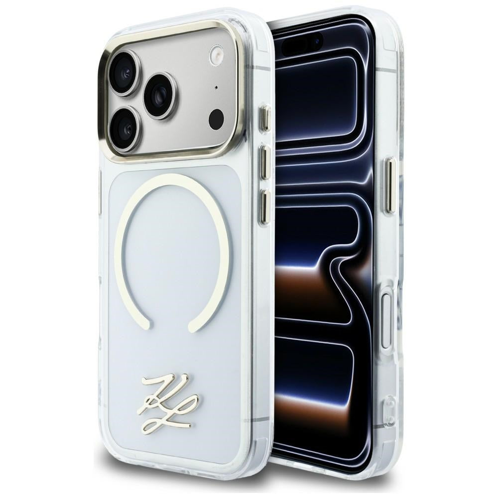 Karl Lagerfeld IML KL Script Logo MagSafe Case for iPhone 17 Pro Max - Clear_0