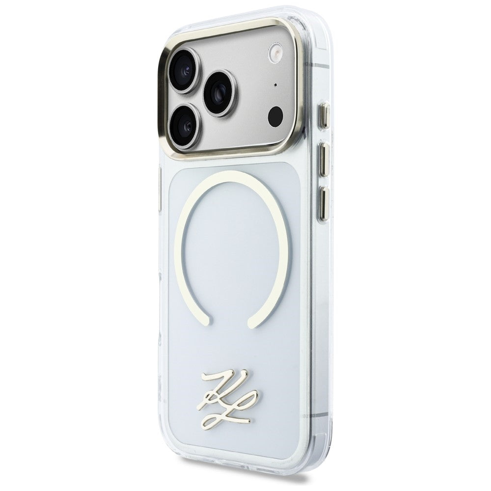 Karl Lagerfeld IML KL Script Logo MagSafe Case for iPhone 17 Pro Max - Clear_1