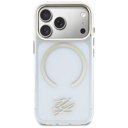 Karl Lagerfeld IML KL Script Logo MagSafe Case for iPhone 17 Pro Max - Clear_2