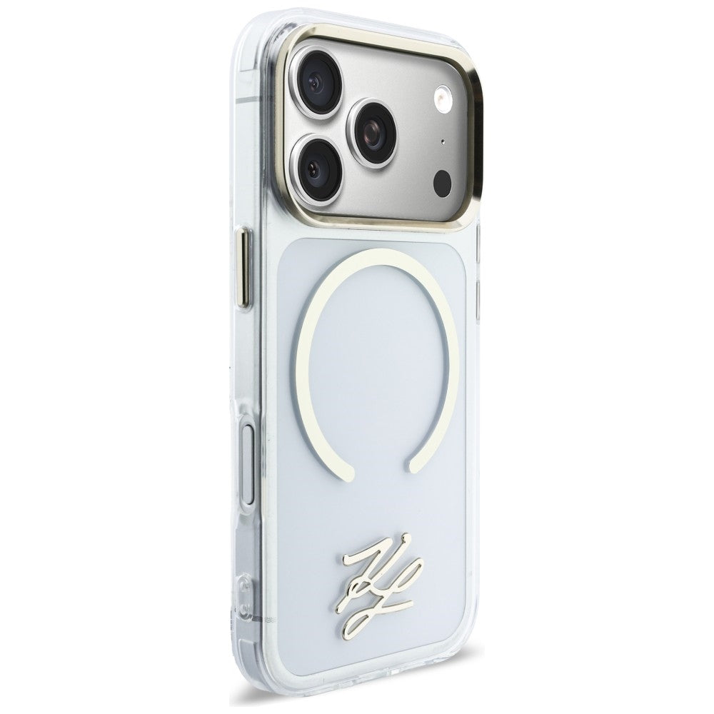 Karl Lagerfeld IML KL Script Logo MagSafe Case for iPhone 17 Pro Max - Clear_3