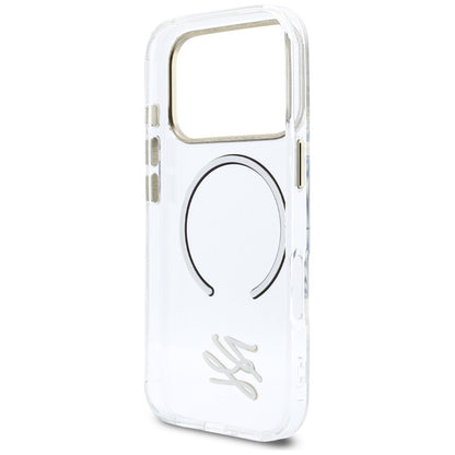Karl Lagerfeld IML KL Script Logo MagSafe Case for iPhone 17 Pro Max - Clear_6