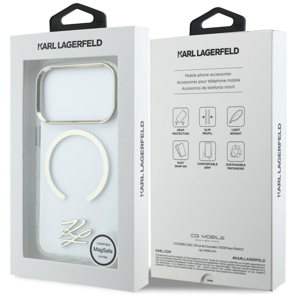 Karl Lagerfeld IML KL Script Logo MagSafe Case for iPhone 17 Pro Max - Clear_7