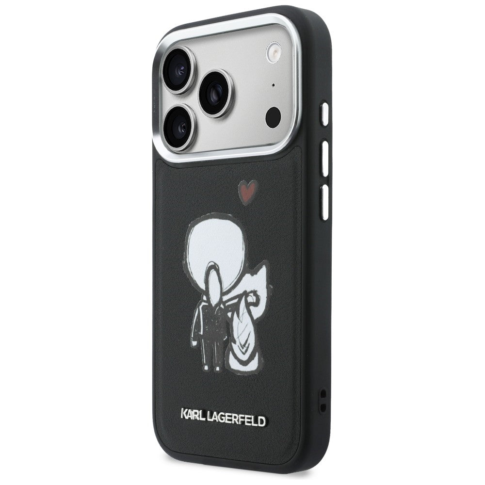 Karl Lagerfeld Karl &amp; Choupette Back Logo MagSafe Case for iPhone 17 Pro - Black_1
