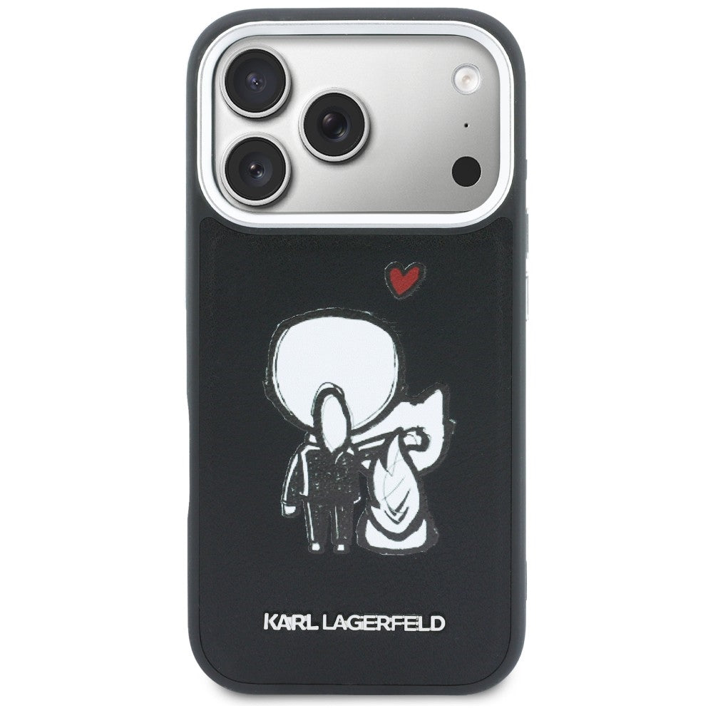 Karl Lagerfeld Karl &amp; Choupette Back Logo MagSafe Case for iPhone 17 Pro - Black_2