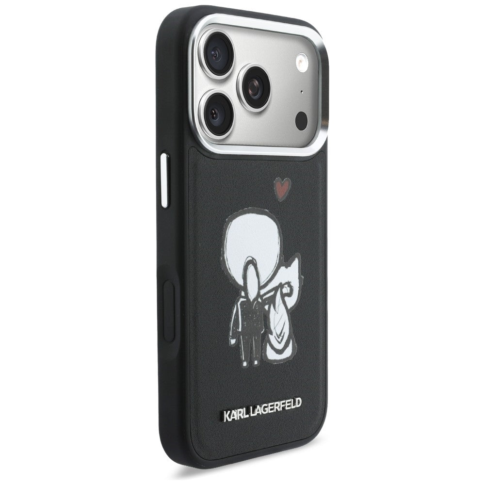 Karl Lagerfeld Karl &amp; Choupette Back Logo MagSafe Case for iPhone 17 Pro - Black_3