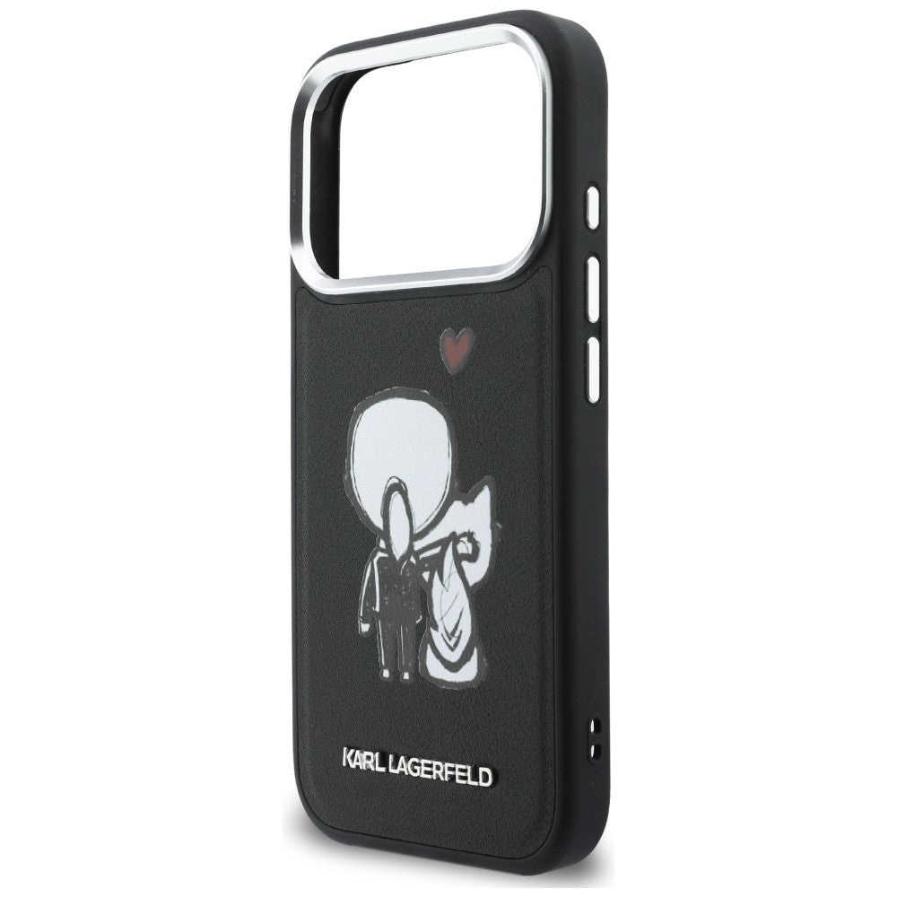 Karl Lagerfeld Karl &amp; Choupette Back Logo MagSafe Case for iPhone 17 Pro - Black_5