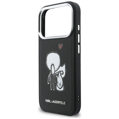 Karl Lagerfeld Karl &amp; Choupette Back Logo MagSafe Case for iPhone 17 Pro - Black_5
