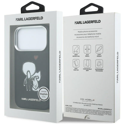 Karl Lagerfeld Karl &amp; Choupette Back Logo MagSafe Case for iPhone 17 Pro - Black_7