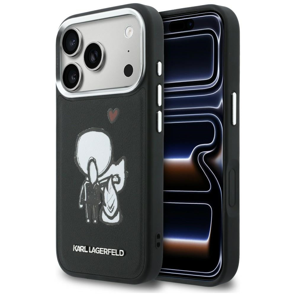 Karl Lagerfeld Karl &amp; Choupette Back Logo MagSafe Case for iPhone 17 Pro Max - Black_0