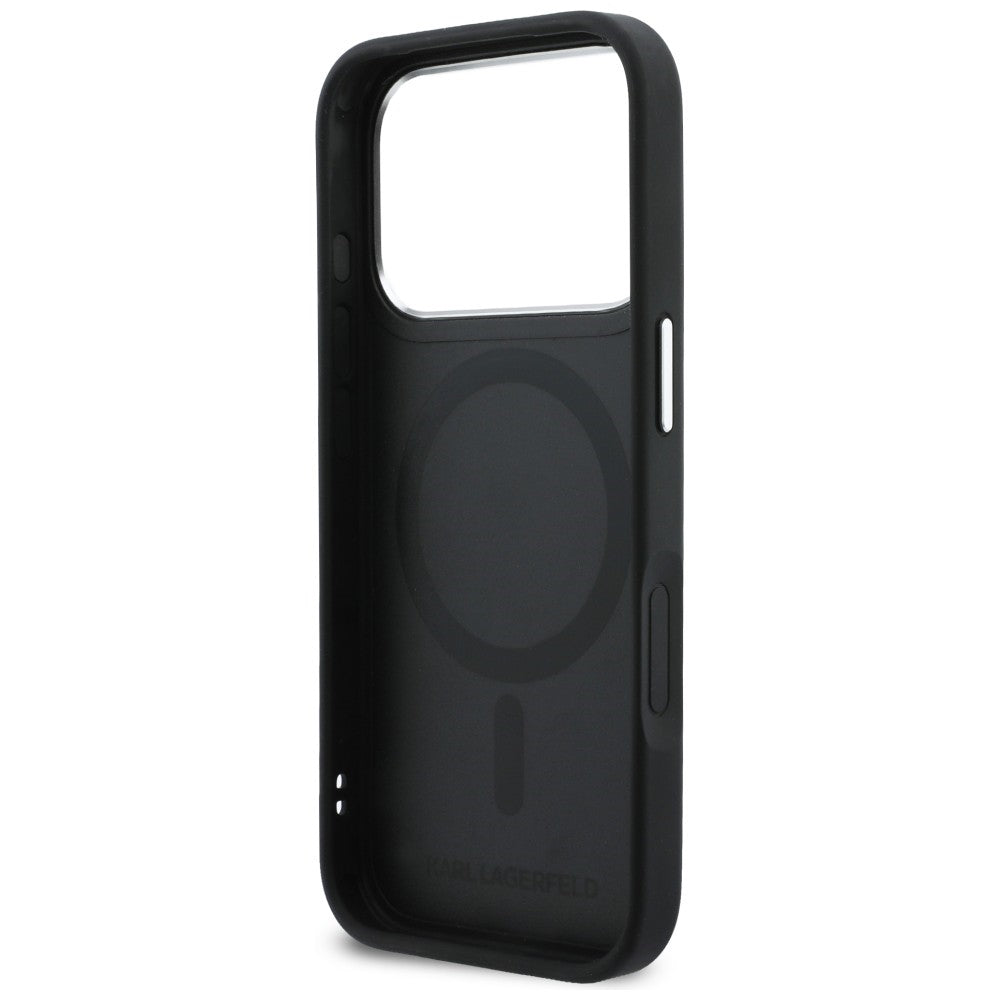 Karl Lagerfeld Karl &amp; Choupette Back Logo MagSafe Case for iPhone 17 Pro Max - Black_6