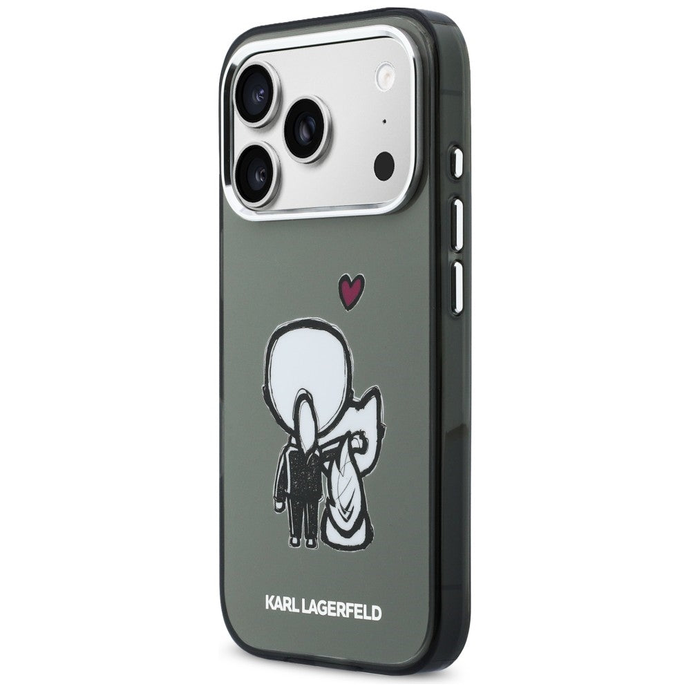 Karl Lagerfeld Karl &amp; Choupette Back MagSafe Case for iPhone 17 Pro - Black_1