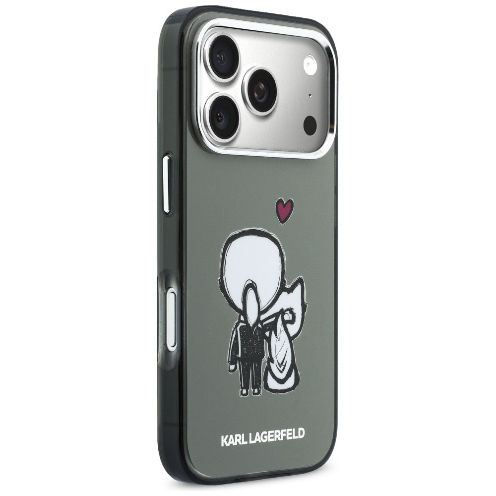 Karl Lagerfeld Karl &amp; Choupette Back MagSafe Case for iPhone 17 Pro - Black_3