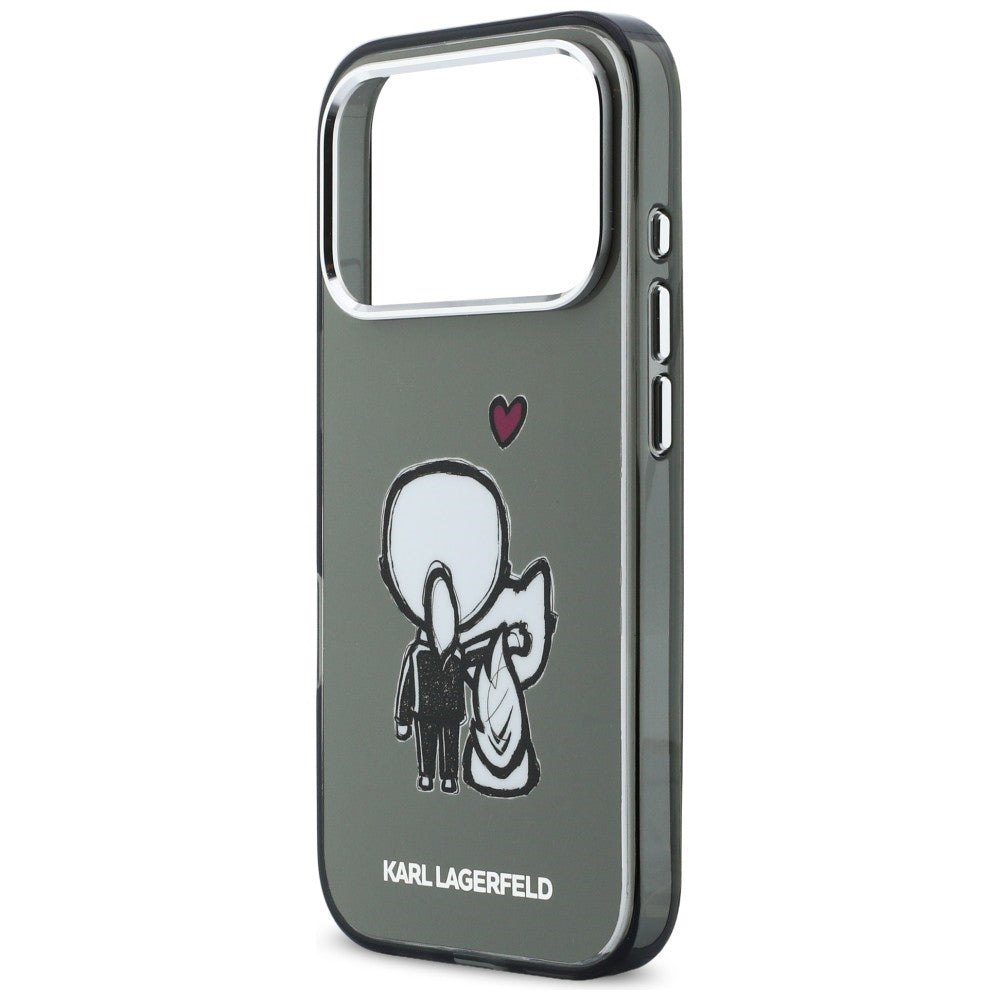 Karl Lagerfeld Karl &amp; Choupette Back MagSafe Case for iPhone 17 Pro - Black_5
