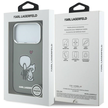 Karl Lagerfeld Karl &amp; Choupette Back MagSafe Case for iPhone 17 Pro - Black_7