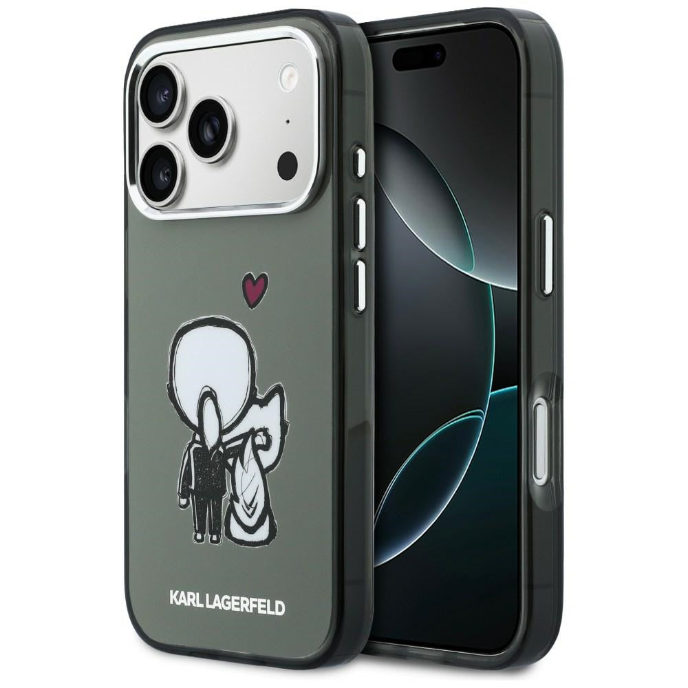 Karl Lagerfeld Karl &amp; Choupette Back MagSafe Case for iPhone 17 Pro Max - Black_0