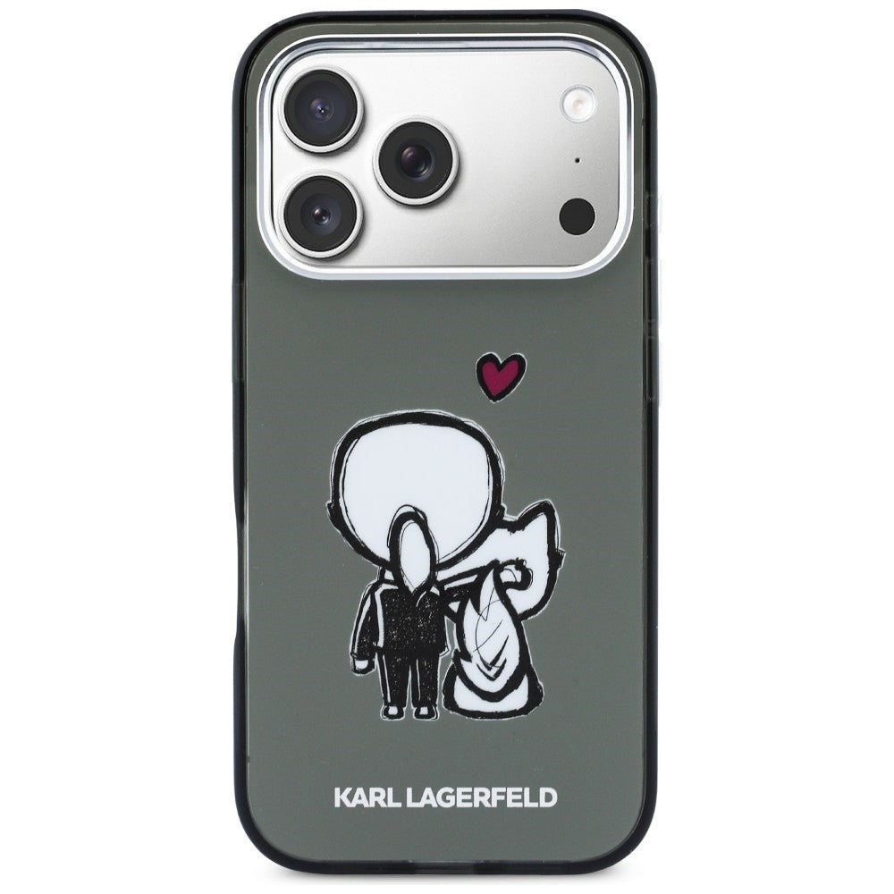 Karl Lagerfeld Karl &amp; Choupette Back MagSafe Case for iPhone 17 Pro Max - Black_2