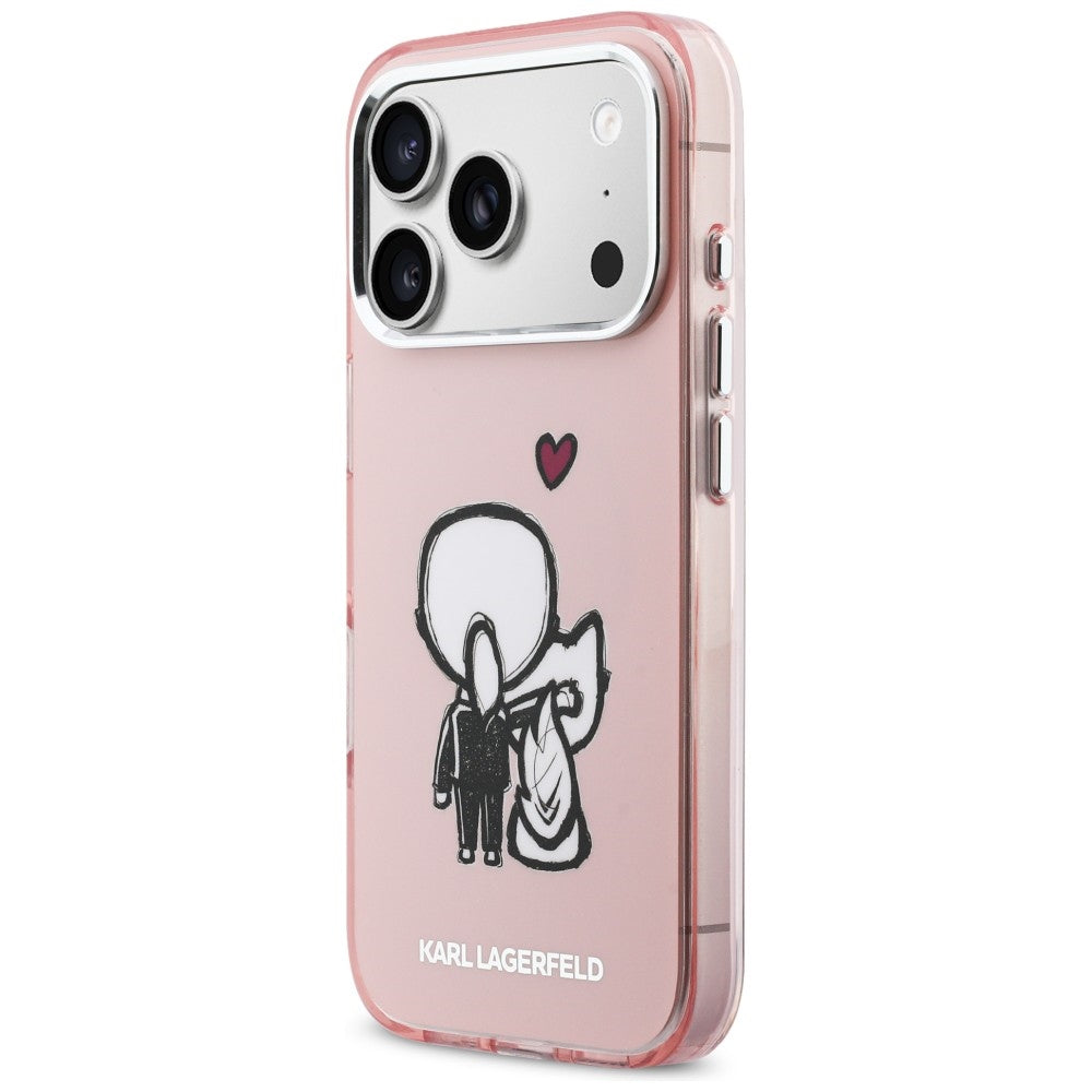 Karl Lagerfeld Karl &amp; Choupette Back MagSafe Case for iPhone 17 Pro Max - Pink_1