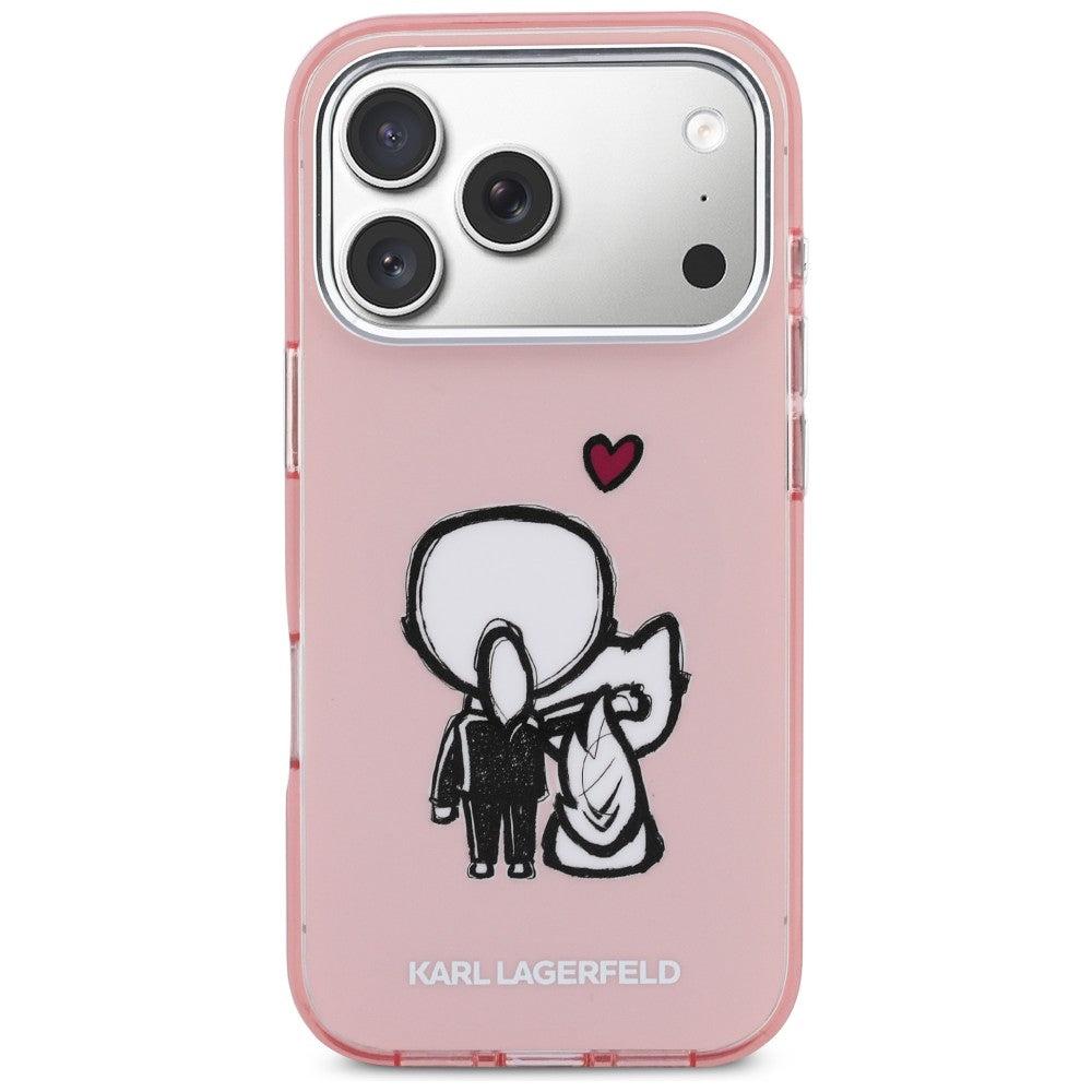 Karl Lagerfeld Karl &amp; Choupette Back MagSafe Case for iPhone 17 Pro Max - Pink_2