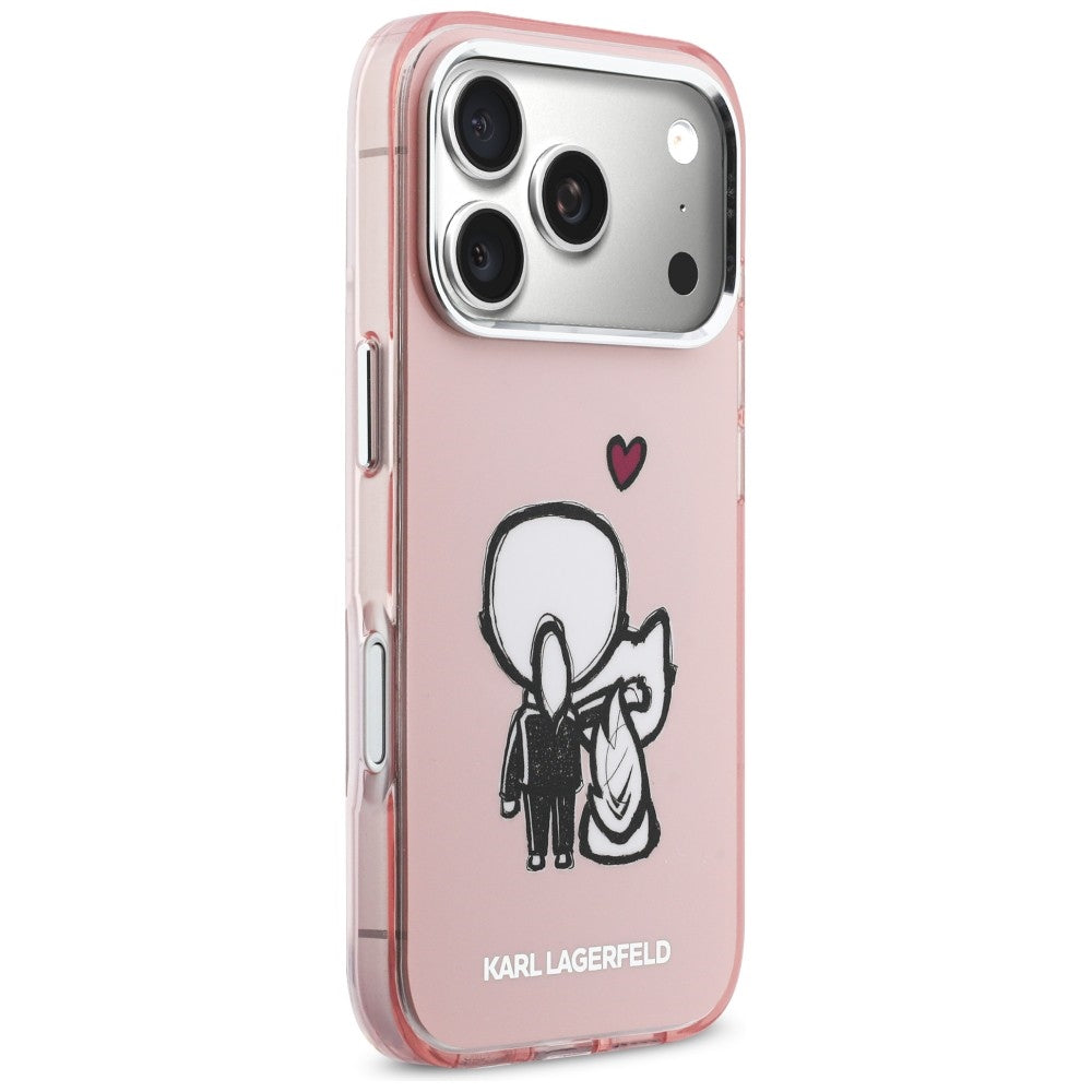Karl Lagerfeld Karl &amp; Choupette Back MagSafe Case for iPhone 17 Pro Max - Pink_3