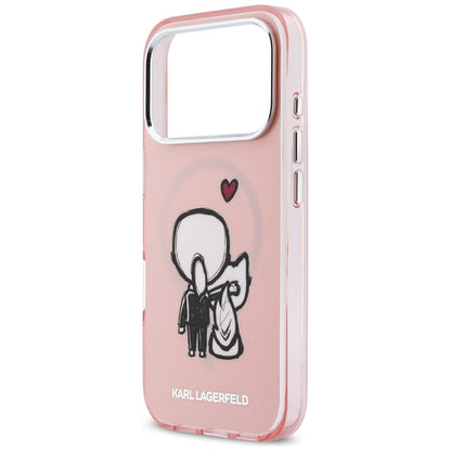 Karl Lagerfeld Karl &amp; Choupette Back MagSafe Case for iPhone 17 Pro Max - Pink_5