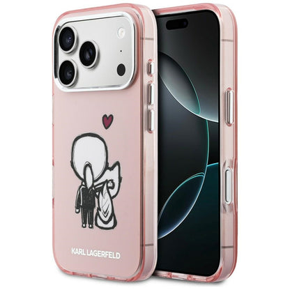 Karl Lagerfeld Karl &amp; Choupette Back MagSafe Case for iPhone 17 Pro - Pink_0