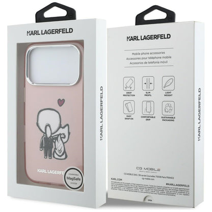 Karl Lagerfeld Karl &amp; Choupette Back MagSafe Case for iPhone 17 Pro - Pink_7