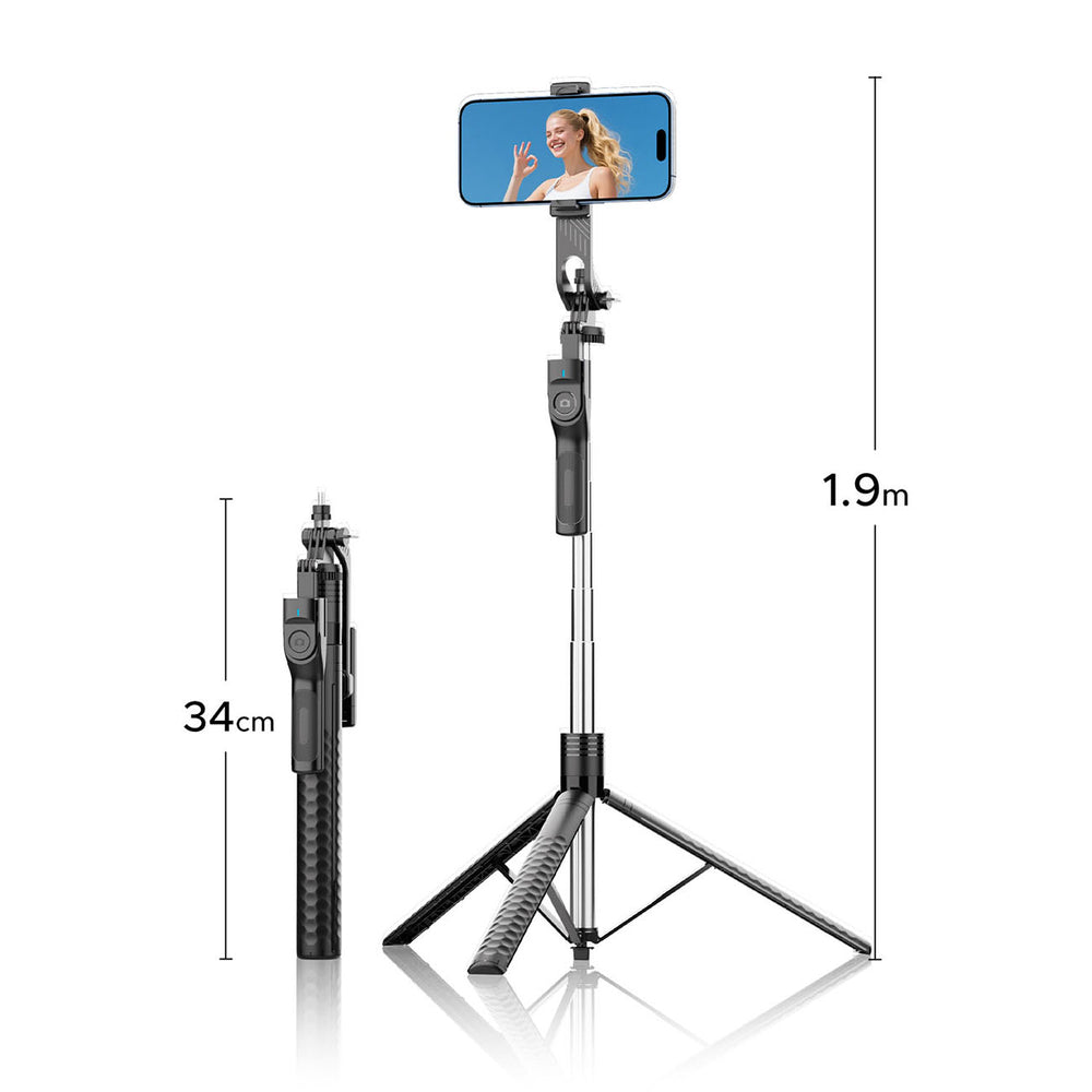 Selfie stick Orico SPM190 tripod 1/4" for phone camera with 360 degree rotation Bluetooth 5.2 - black_1