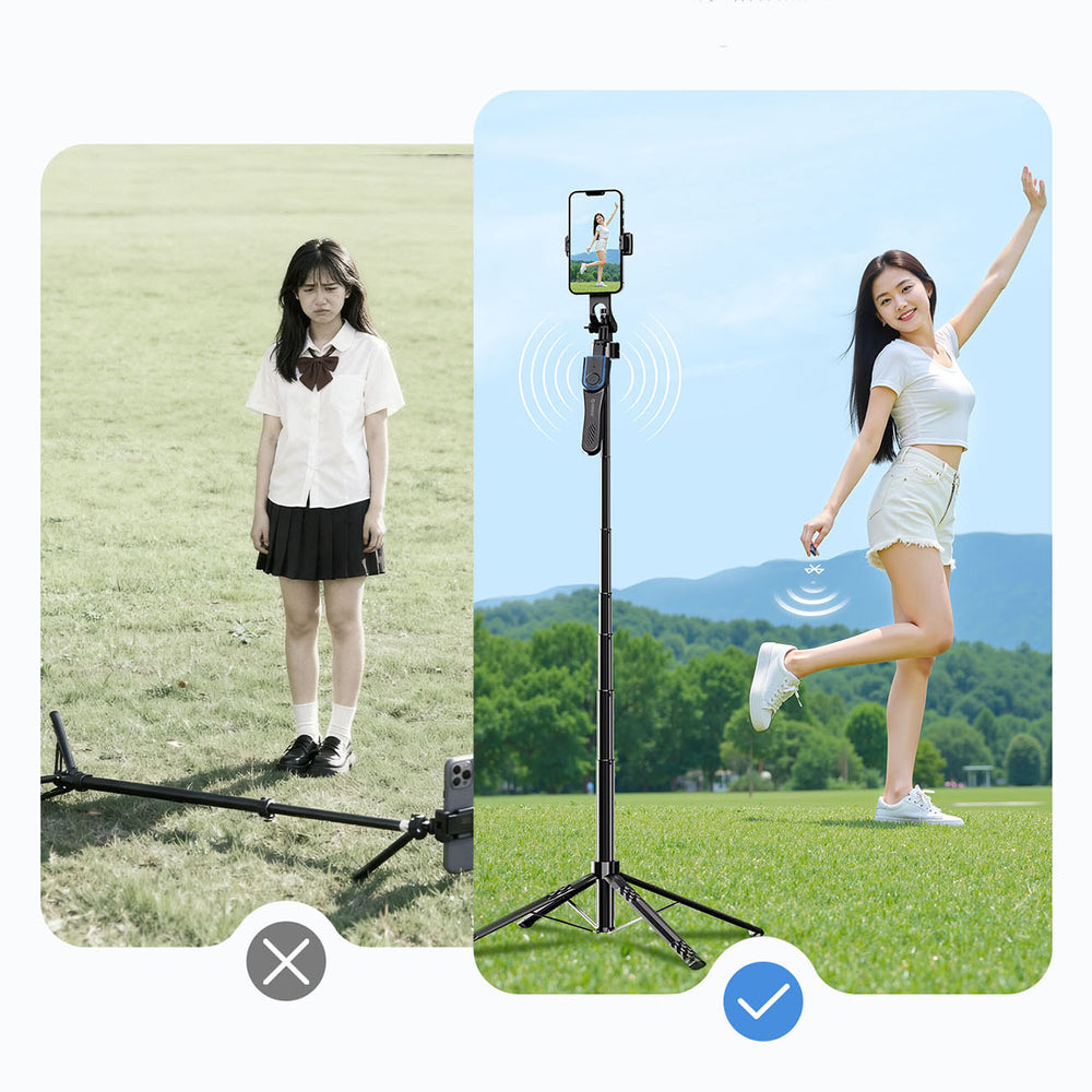 Selfie stick Orico SPN185 1/4" tripod for phone camera with 360 degree rotation Bluetooth 5.2 - black_1