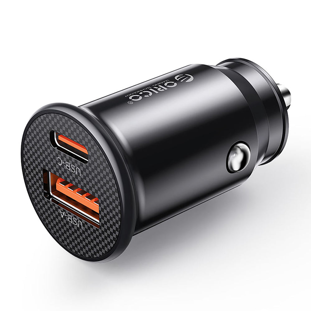 Car Charger Orico PowerMini, 30W, 3A, 1 x USB-A - 1 x USB-C, Black _0