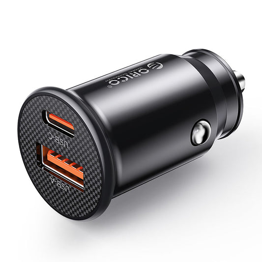 Car Charger Orico PowerMini, 30W, 3A, 1 x USB-A - 1 x USB-C, Black _0