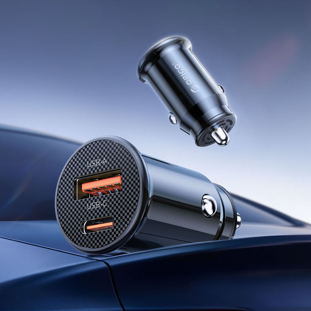 Car Charger Orico PowerMini, 30W, 3A, 1 x USB-A - 1 x USB-C, Black _3