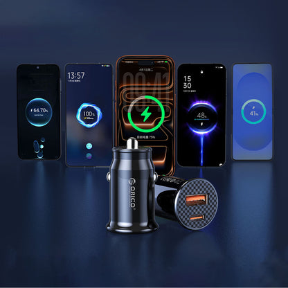 Car Charger Orico PowerMini, 30W, 3A, 1 x USB-A - 1 x USB-C, Black _5