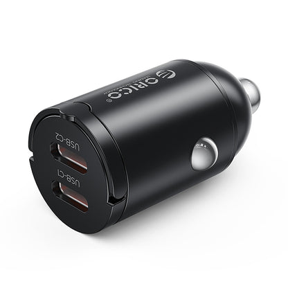 Car Charger Orico MiniRing, 30W, 3A, 2 x USB-C, Black _0