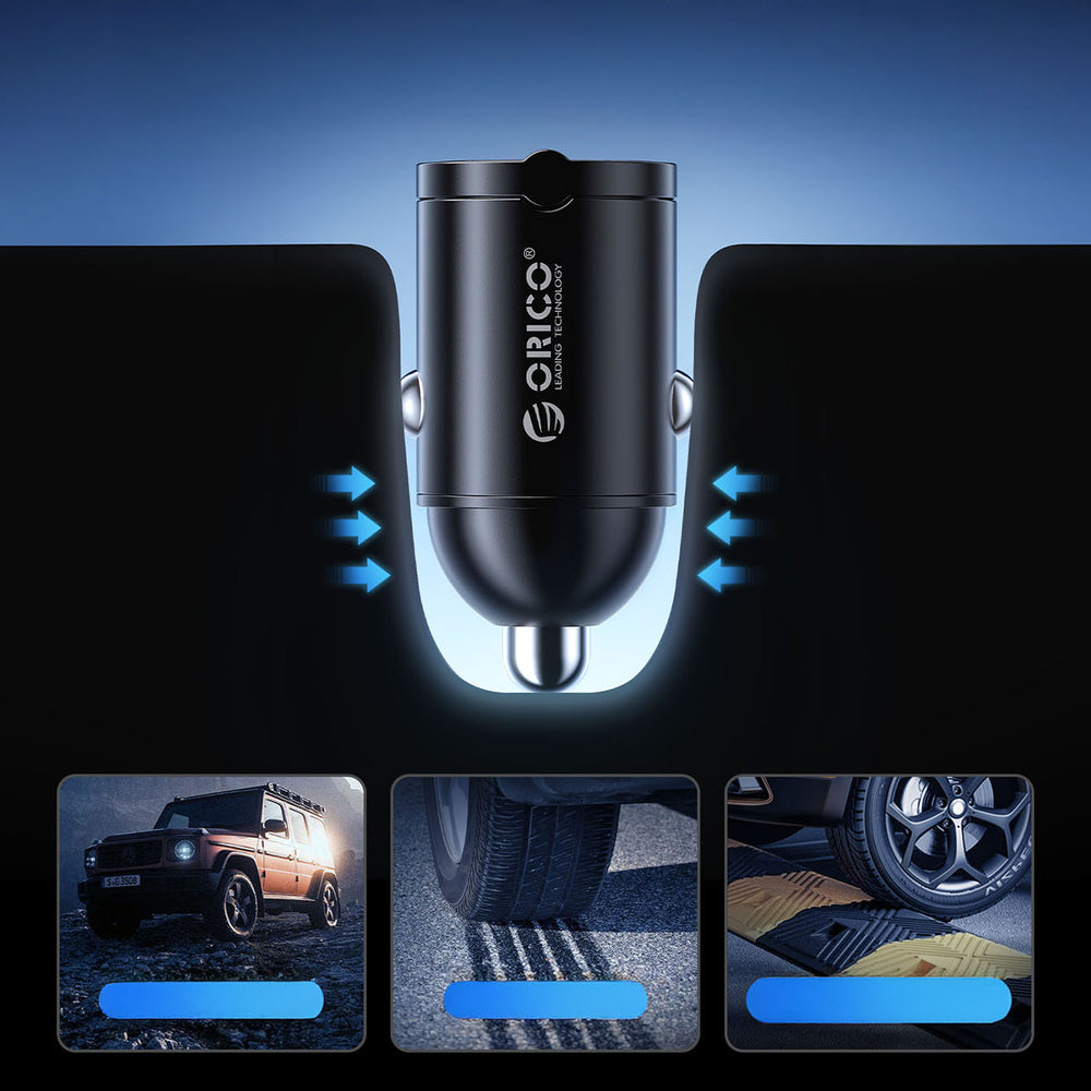 Car Charger Orico MiniRing, 30W, 3A, 2 x USB-C, Black _9