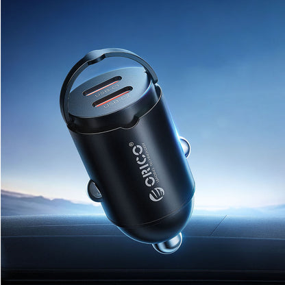 Car Charger Orico MiniRing, 30W, 3A, 2 x USB-C, Black _2