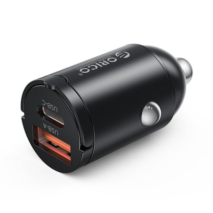 Orico MiniRing 30W USB-A + USB-C Car Charger - Black_0