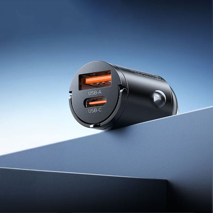 Orico MiniRing 30W USB-A + USB-C Car Charger - Black_3