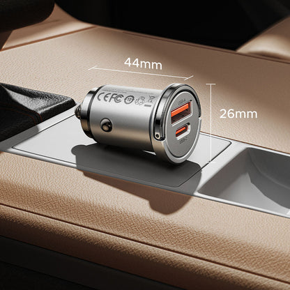 Car Charger Orico MiniRing Pro, 45W, 3A, 1 x USB-A - 1 x USB-C, Silver _10