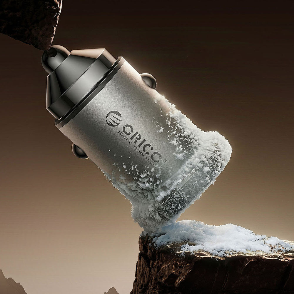 Car Charger Orico MiniRing Pro, 45W, 3A, 1 x USB-A - 1 x USB-C, Silver _7