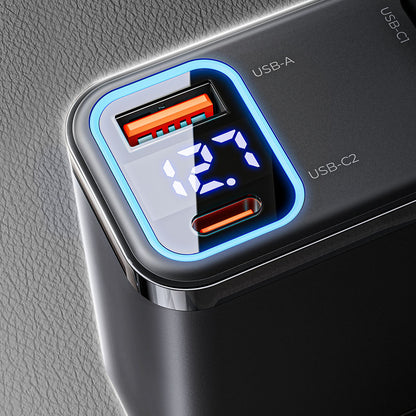 Orico Twin Reach 45W USB-A + USB-C Car Charger with Two Retractable USB-C Cables - Black_8