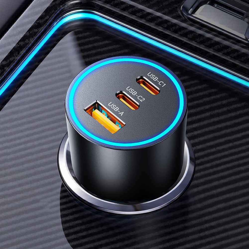 Car Charger Orico HyperDrive, 165W, 5A, 1 x USB-A - 2 x USB-C, Black _7