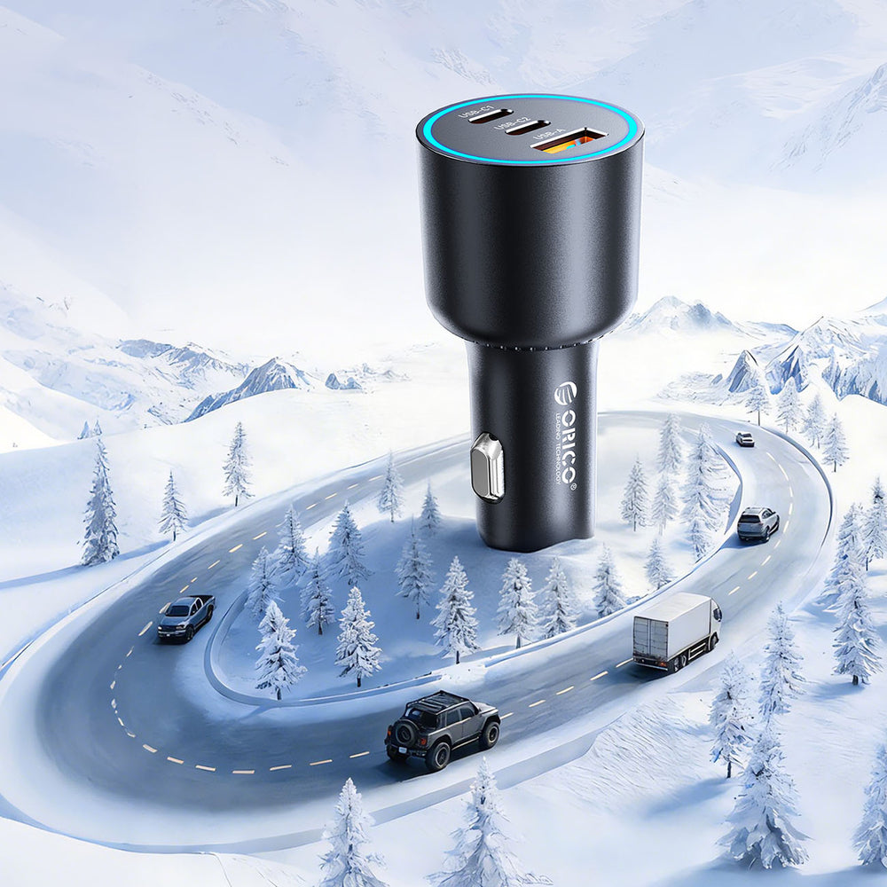 Car Charger Orico HyperDrive, 165W, 5A, 1 x USB-A - 2 x USB-C, Black _8