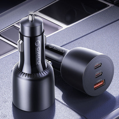 Car Charger Orico PowerLink, 165W, 5A, 1 x USB-A - 2 x USB-C, Black _2
