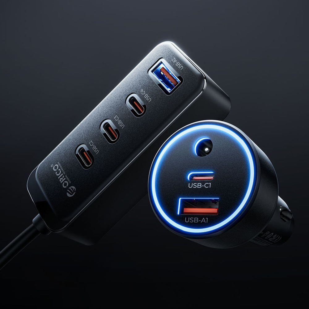Orico ChargeClip 108W Car Charger 2x USB-A + 4x USB-C with Clip - Black_7