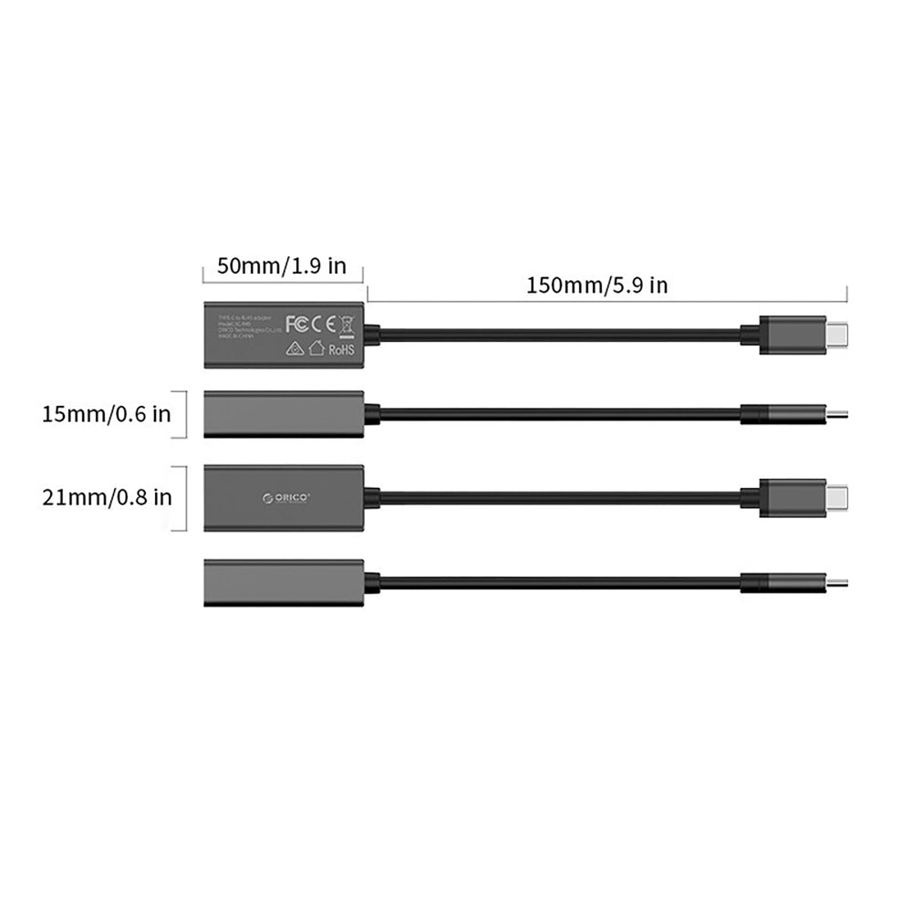 Orico XC-R45-V1 USB-C to RJ45 Gigabit Ethernet 1 Gbps Network Adapter - Black_3