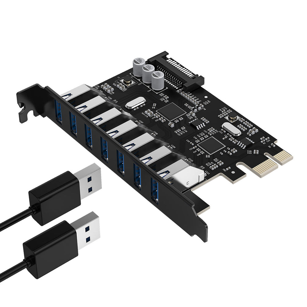 Orico PVU3 PCI-E 7x USB 3.0 Expansion Card for Desktop - Black_6