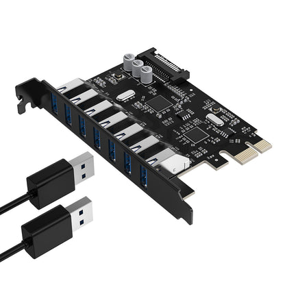 Orico PVU3 PCI-E 7x USB 3.0 Expansion Card for Desktop - Black_6