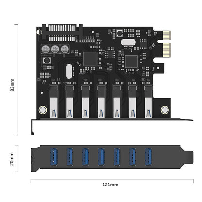 Orico PVU3 PCI-E 7x USB 3.0 Expansion Card for Desktop - Black_7