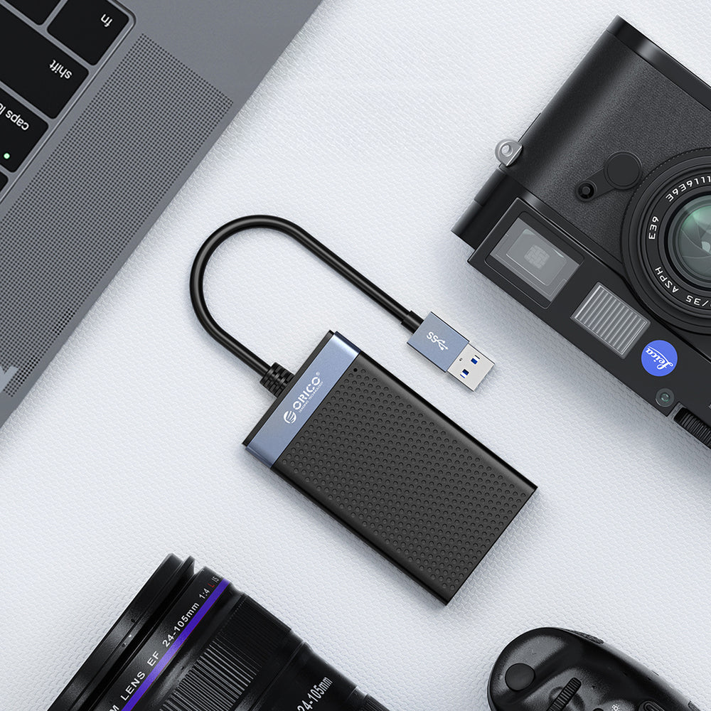 Orico CL4D-A3 USB-A 3.0 SD microSD CF MS 5 Gb/s Memory Card Reader - Black and Silver_10