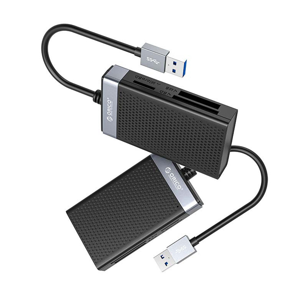 Orico CL4D-A3 USB-A 3.0 SD microSD CF MS 5 Gb/s Memory Card Reader - Black and Silver_2